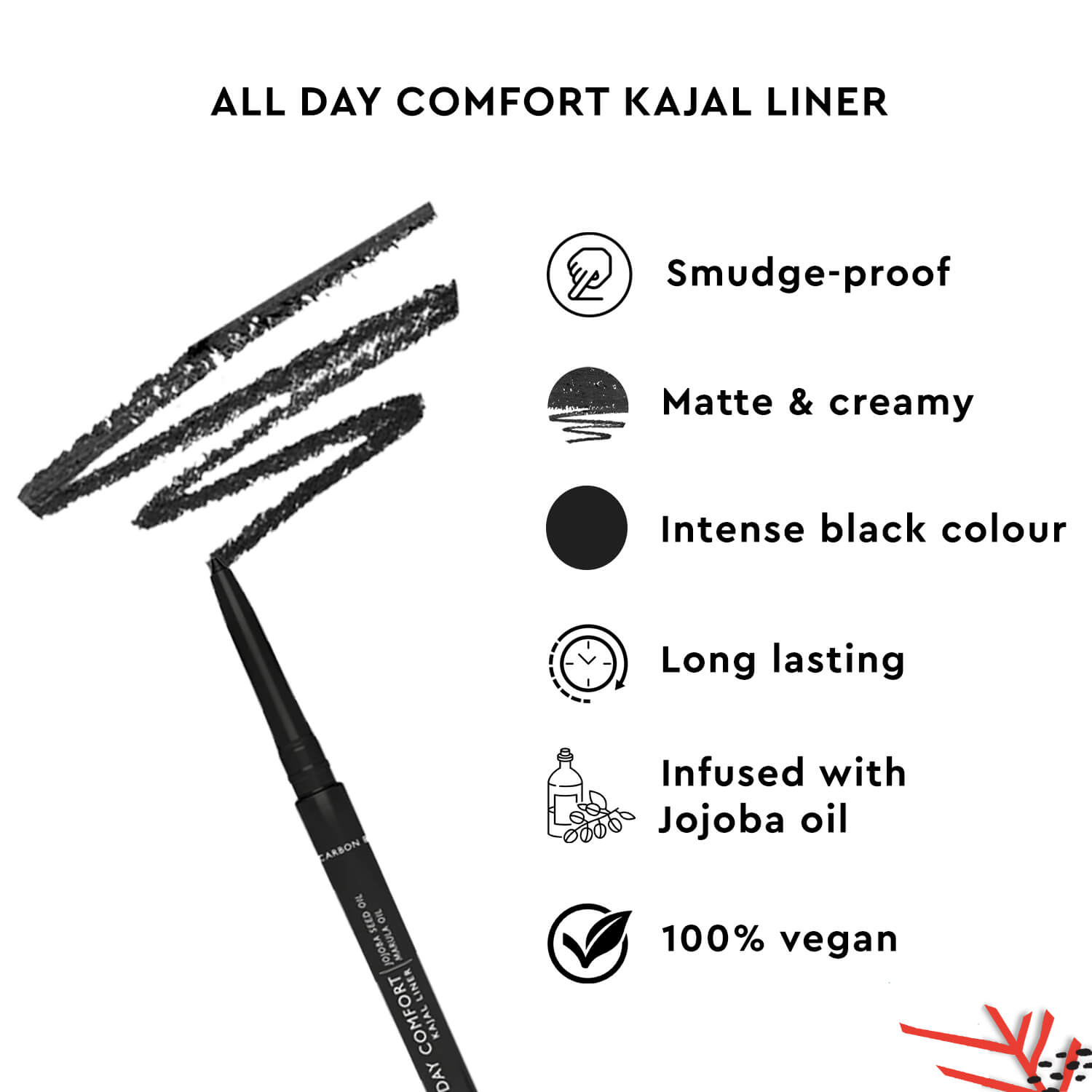 Carbon Black Kajal All - Day Comfort Kajal LinerCarbon Black 01