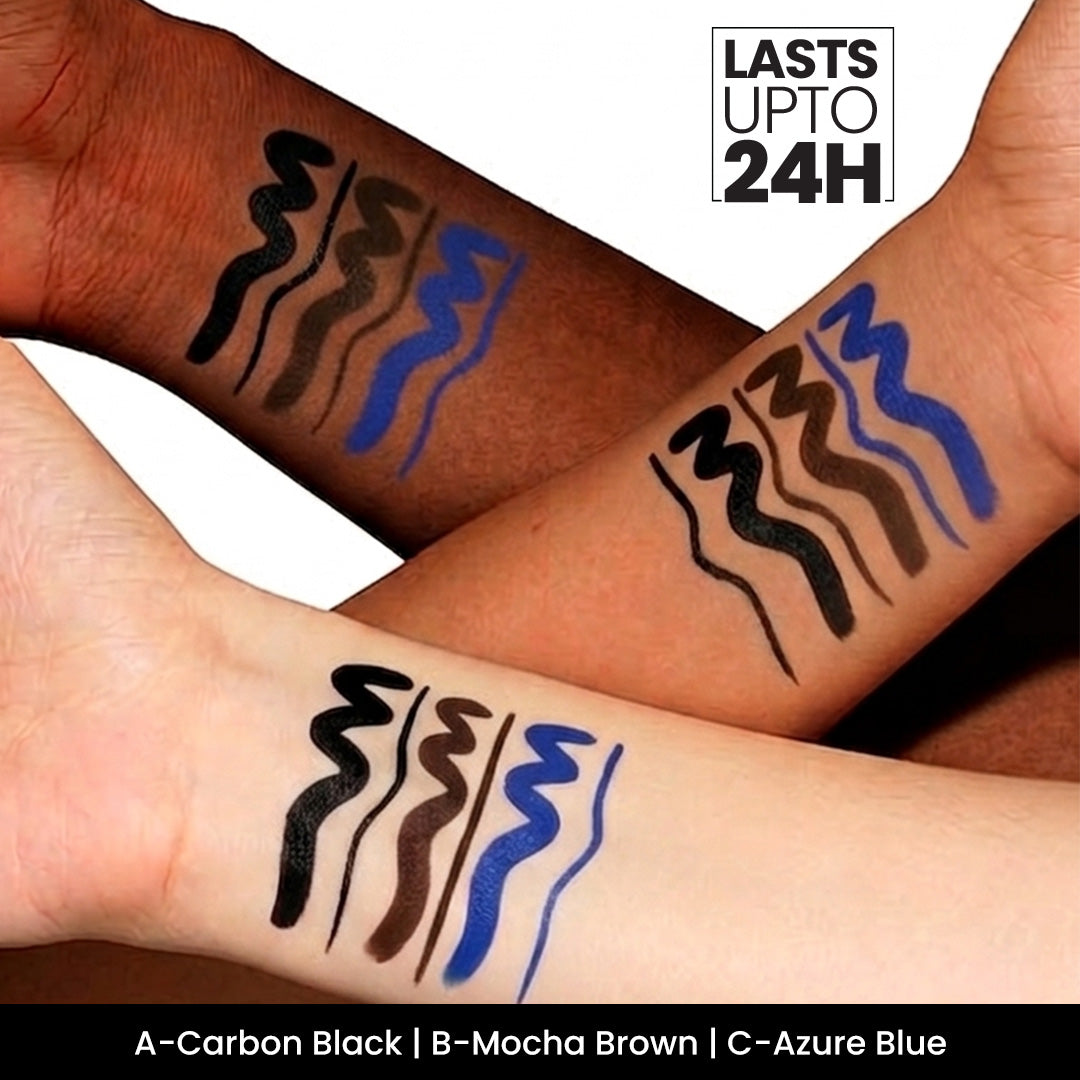 Carbon Black 01 Liquid Pen Eyeliner Waterproof soft- matte EyelinerAzure Blue 03