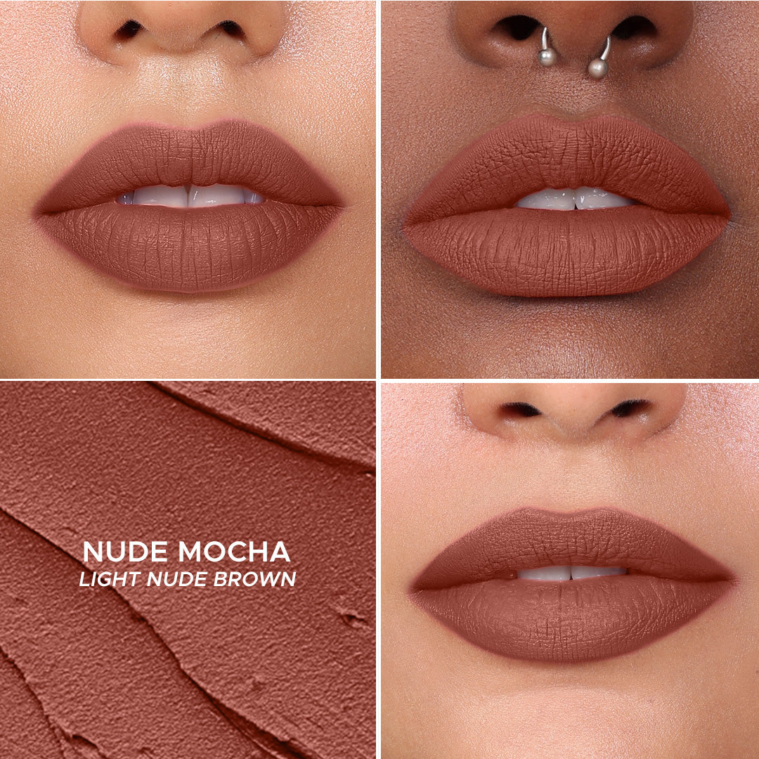 Non-stop Airy Matte Liquid Lipstick - Coral Pink 21Nude Mocha 18
