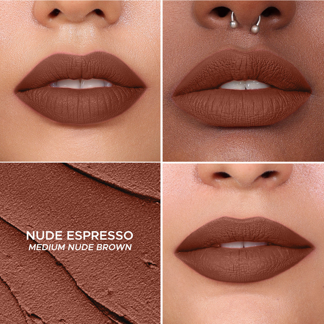 Non-stop Airy Matte Liquid Lipstick - Coral Pink 21Nude Espresso 24