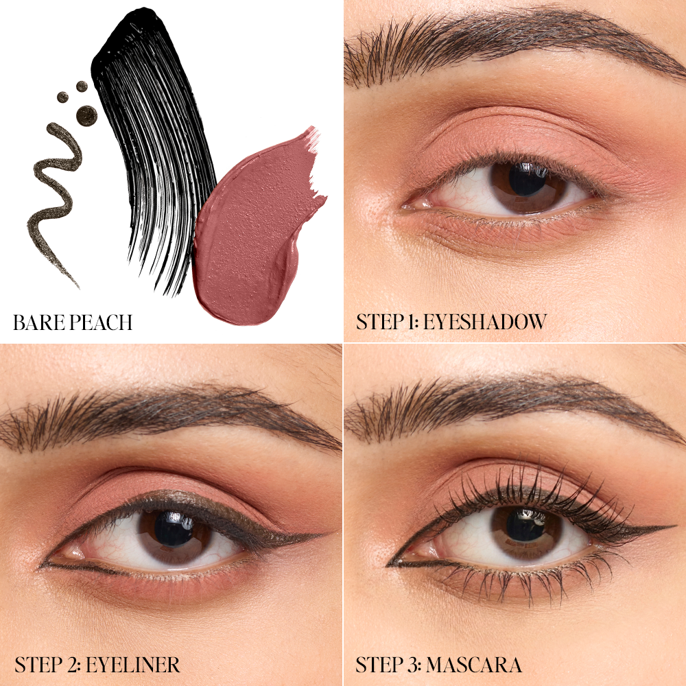 Azure Blue 03 Liquid Pen Eyeliner Waterproof soft- matte EyelinerBare Peach Matte Trio 01