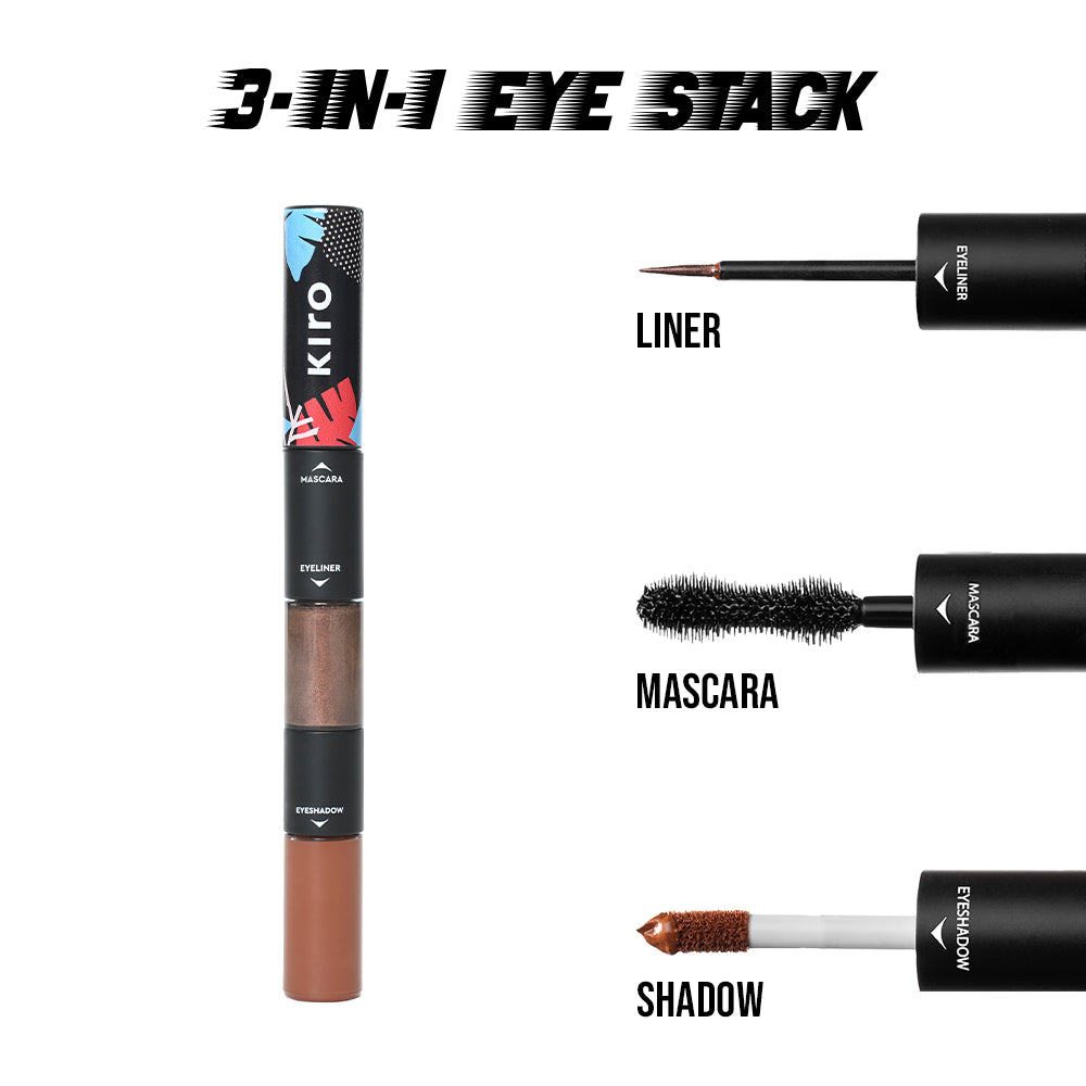 3 in 1 Eye Stack - Eyeshadow + Eyeliner + Mascara - Nutty Brown Matte & Metallic Trio 02Nutty Brown Matte & Metallic Trio 02