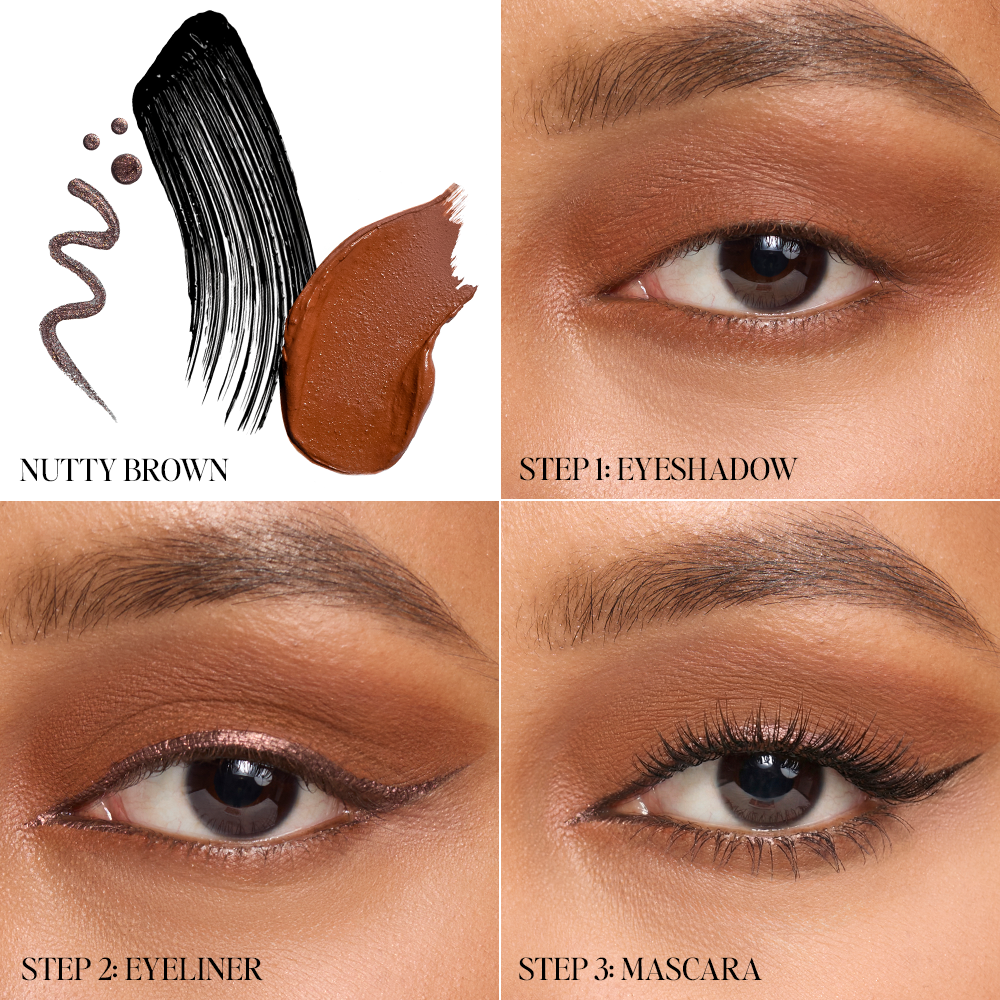 3 in 1 Eye Stack - Eyeshadow + Eyeliner + Mascara - Nutty Brown Matte & Metallic Trio 02Nutty Brown Matte & Metallic Trio 02