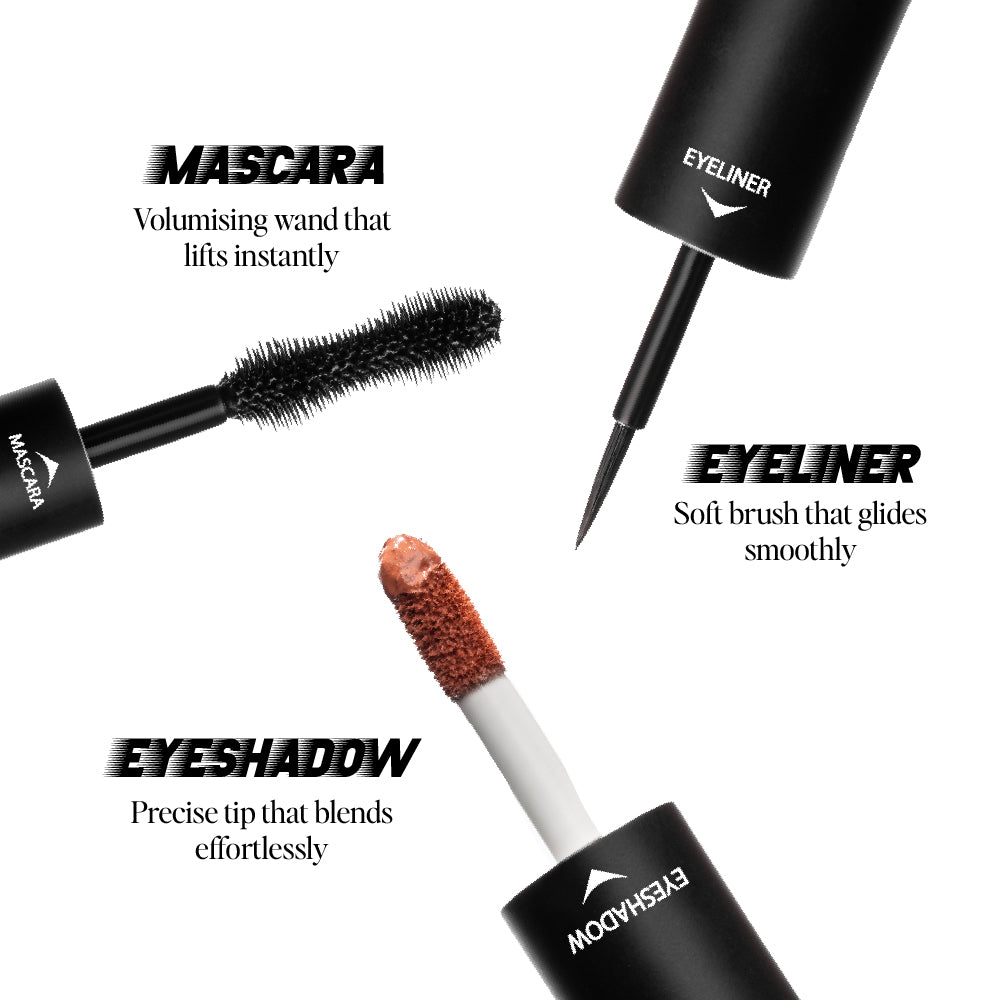 Azure Blue 03 Liquid Pen Eyeliner Waterproof soft- matte EyelinerBare Peach Matte Trio 01