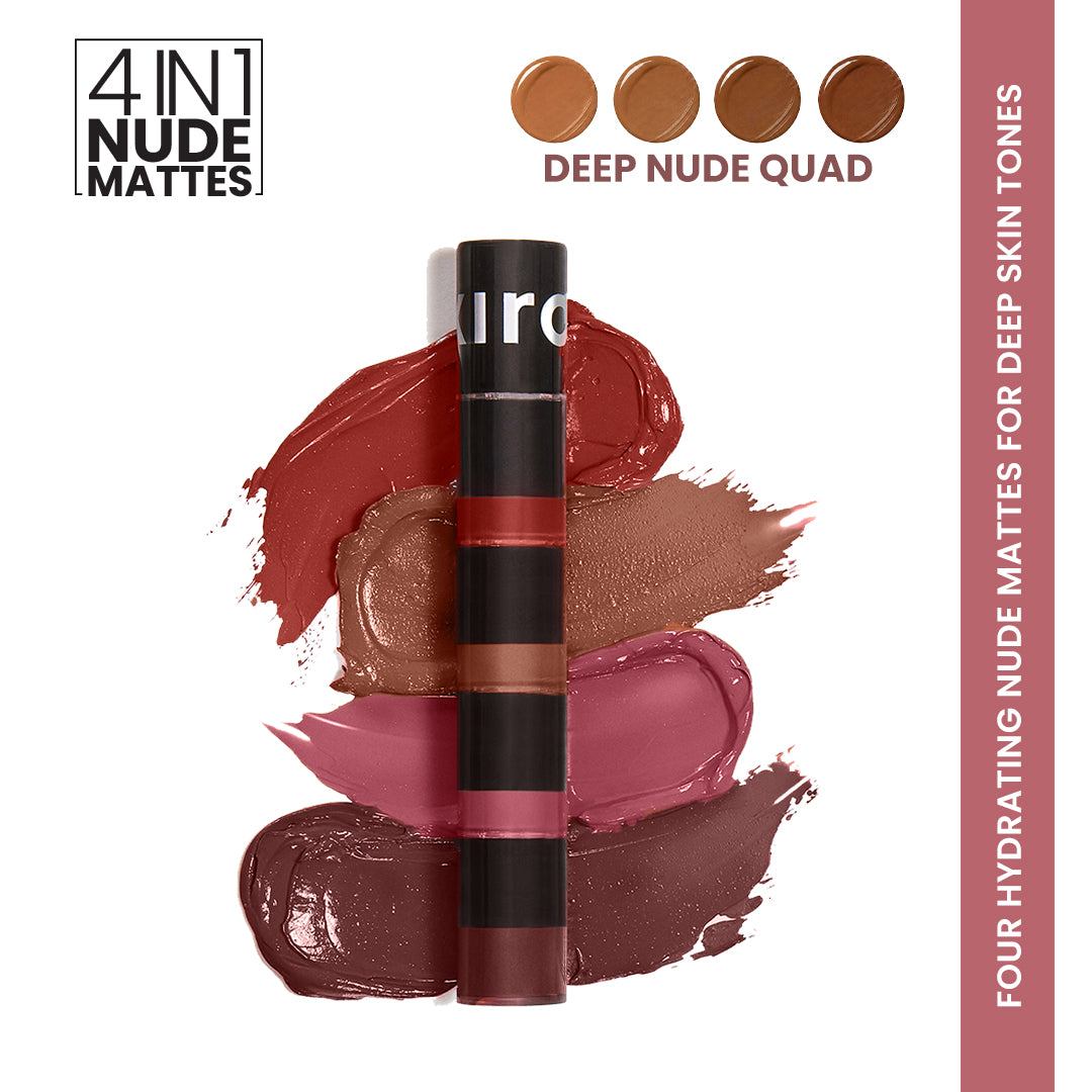 Four Play Non-Stop Airy Matte Liquid Lip - Deep Nude Quad