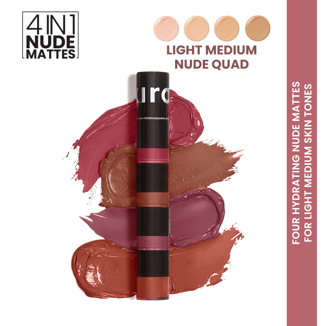 Four Play Non-Stop Airy Matte Liquid Lip - Light Medium Nude Quad