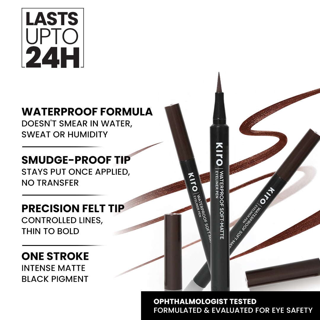 Carbon Black 01 Liquid Pen Eyeliner Waterproof soft- matte EyelinerMocha Brown 02