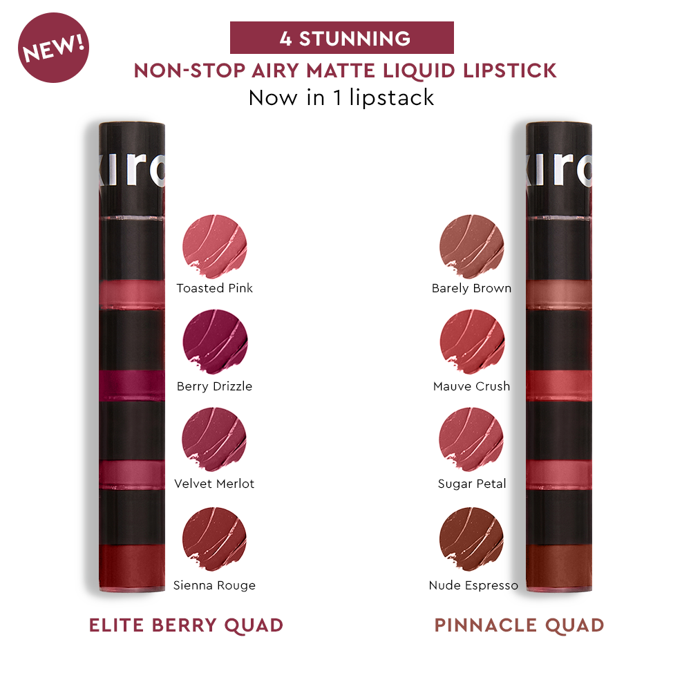 Four Play Non-Stop Airy Matte Liquid Lip - Elite Berry quadElite Berry Quad