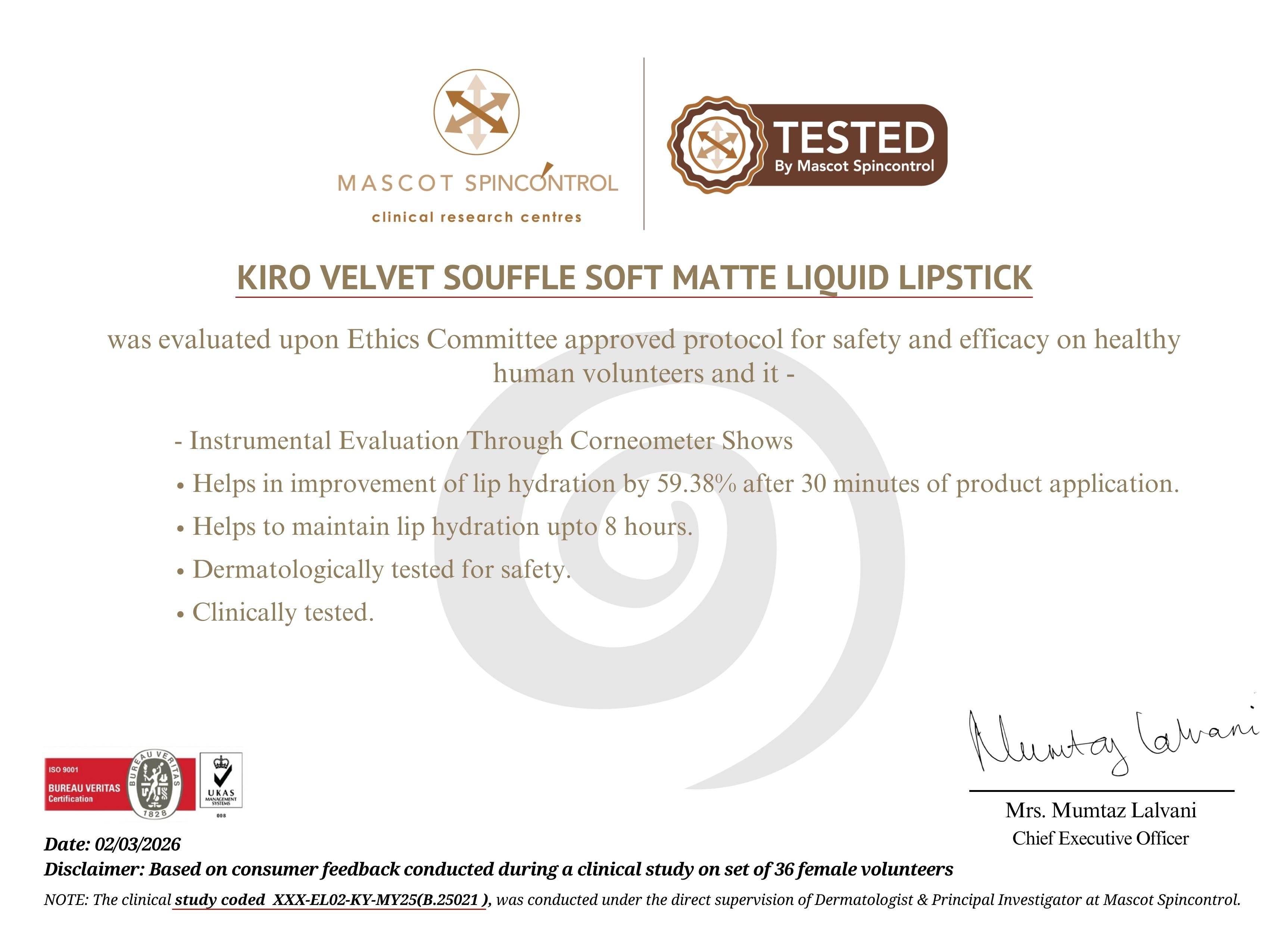 Velvet Soufflé Soft Matte Liquid Lipstick certificatePersica Blossom 11