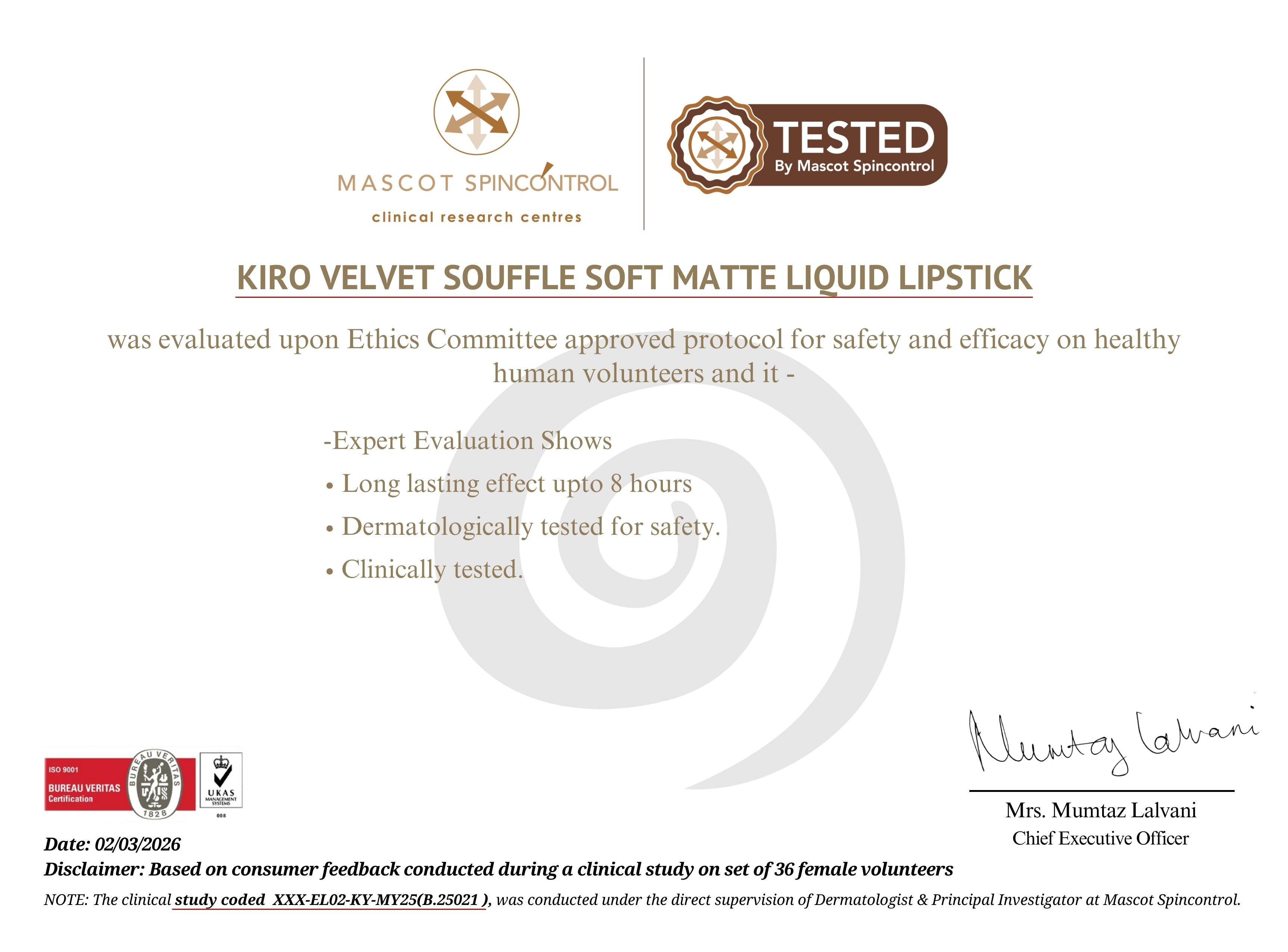 Velvet Soufflé Soft Matte Liquid Lipstick certificatePersica Blossom 11