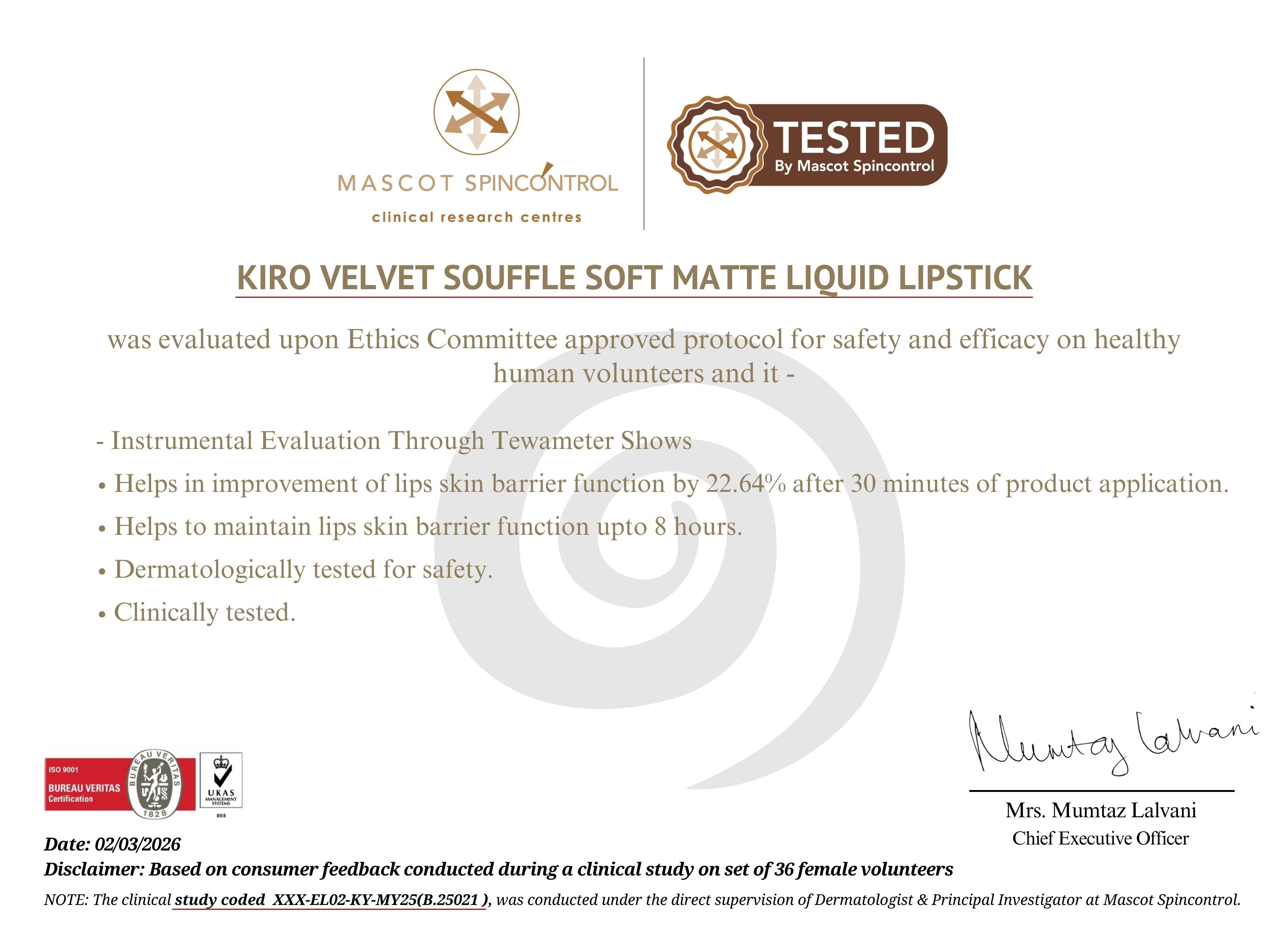 Velvet Soufflé Soft Matte Liquid Lipstick certificatePersica Blossom 11